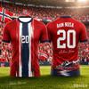 Summer Norway Soccer T-shirt Tops Soccer 3D Print Football Jersey Men's Casual Tee Shirt Breathable Men Women Short Sleeves Top
