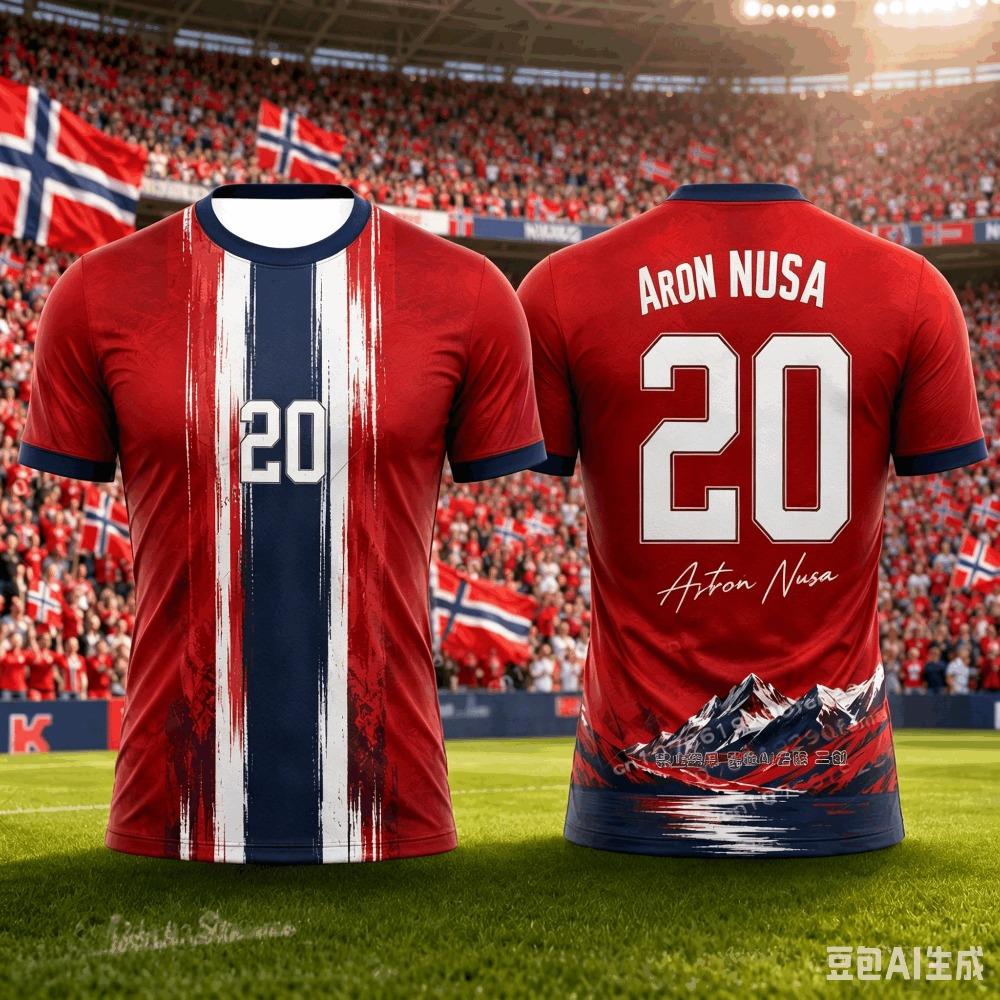 Summer Norway Soccer T-shirt Tops Soccer 3D Print Football Jersey Men's Casual Tee Shirt Breathable Men Women Short Sleeves Top