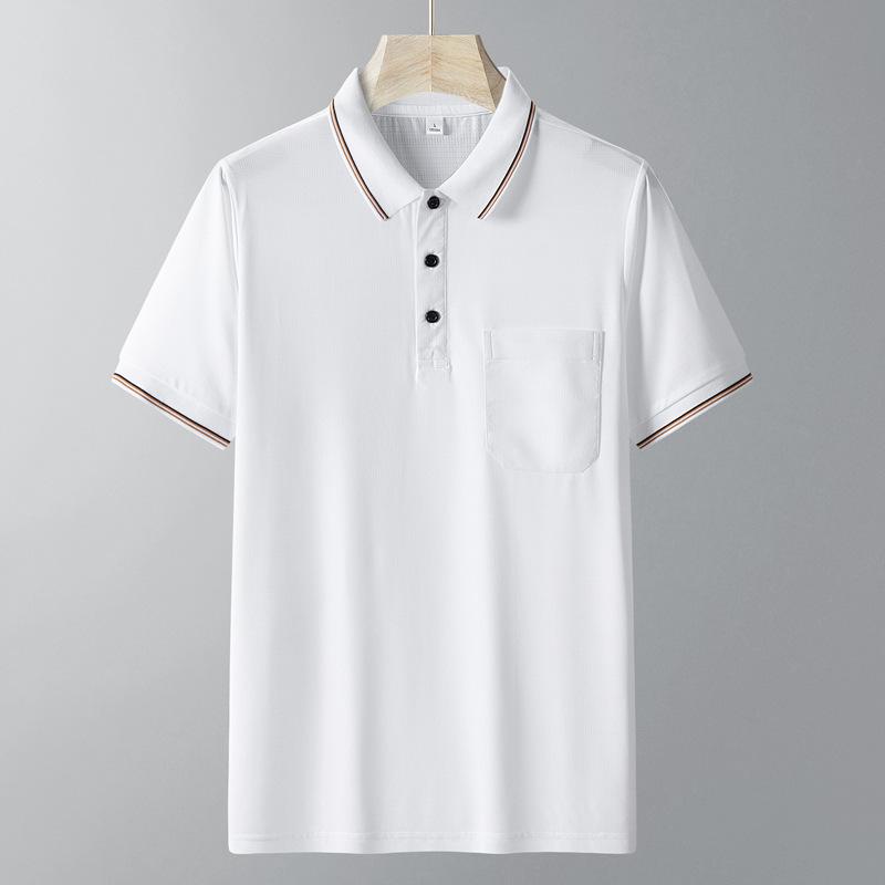 Ice Silk Short Sleeved POLO Shirt Men's Quick Drying Solid Color Lapel T-shirt Breathable POLO Shirt