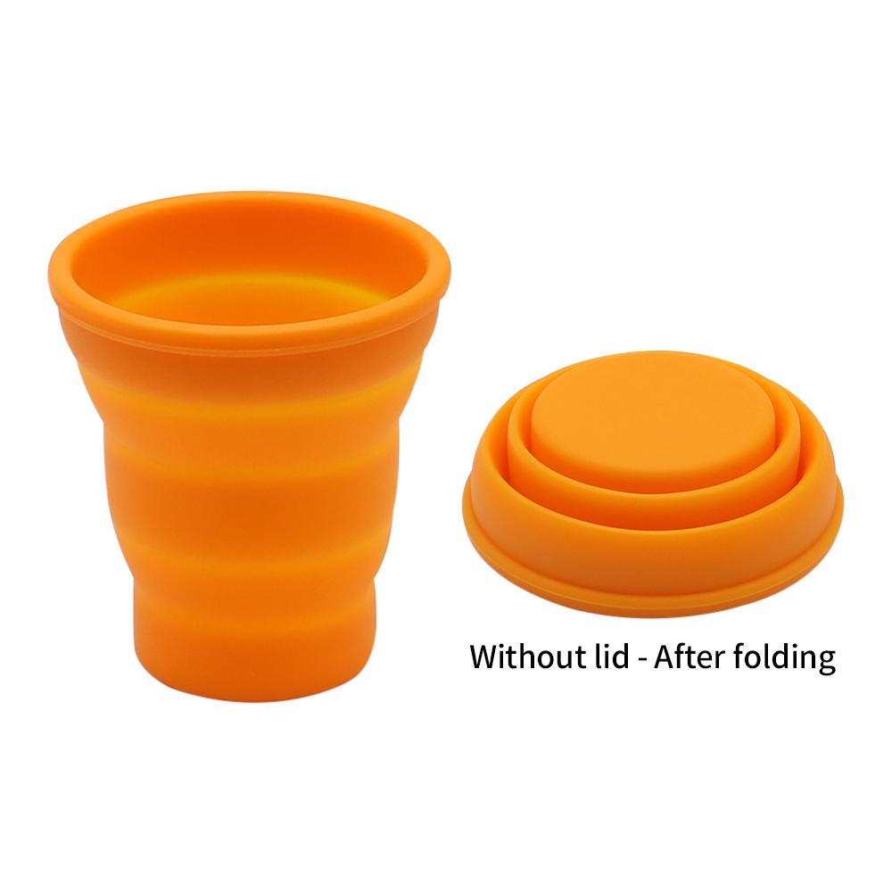 Hot Sale Portable Silicone Retractable Folding Cup With Lid Outdoor Telescopic Collapsible Drinking Cup Travel Camping Water Cup
