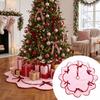 Soft Velvet Christmas Tree Skirt Plush Surface Elegant Edge Velvet Tree Skirt Delicate Trim Rustic Style Furry Tree Skirt