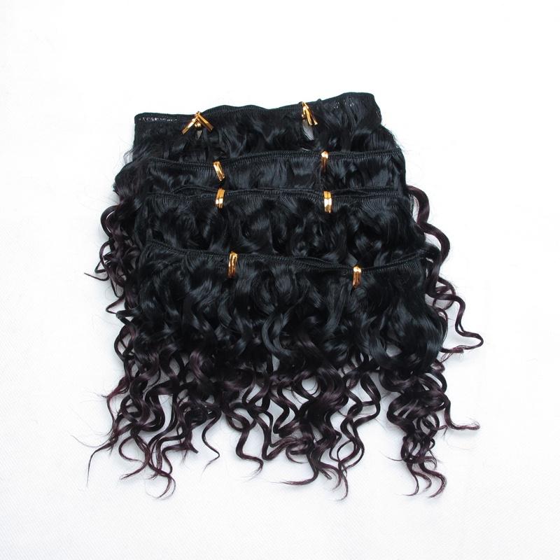 Tissage Naturel Synthetisches Webhaar 6 Zoll Ombré Lockiges Haar 6 Farben 4 Stück 1 Los