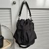 Minimalist Oxford Large Capacity Bucket Bag with Drawstring Closure ,Adjustable Strap Lightweight Crossbody Purse Casual Handbag