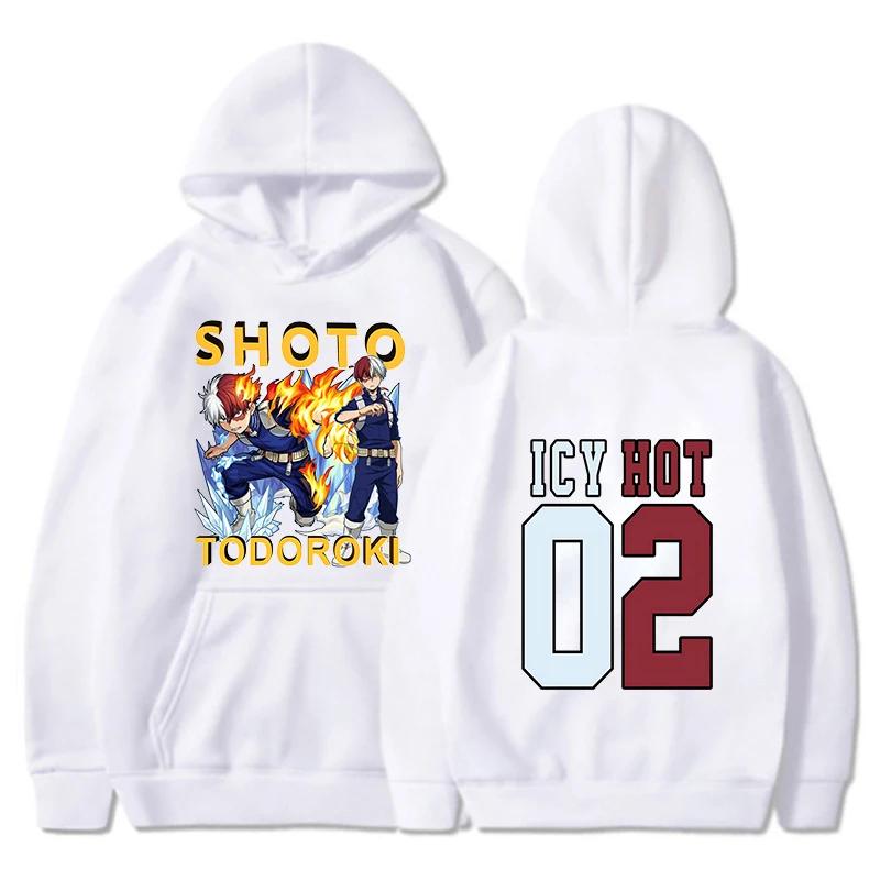 Fashion Hoodies Anime Todoroki Shoto Printing Hoodie Harajuku Sweatshirts Women Men Long Sleeve Autumn Winter Clothes