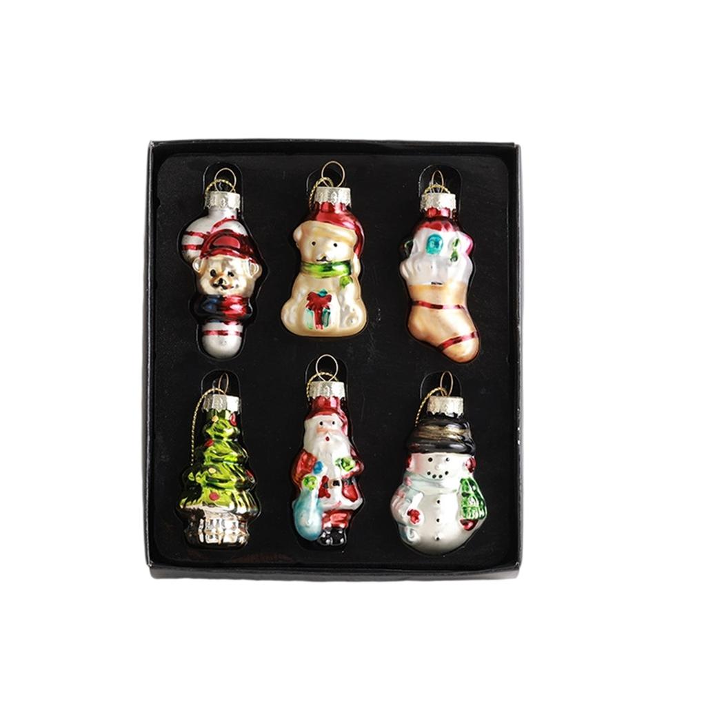 Christmas Decoration Pendant Creative Glass Painted Small Pendant Pendant Atmosphere Scene Arrangement