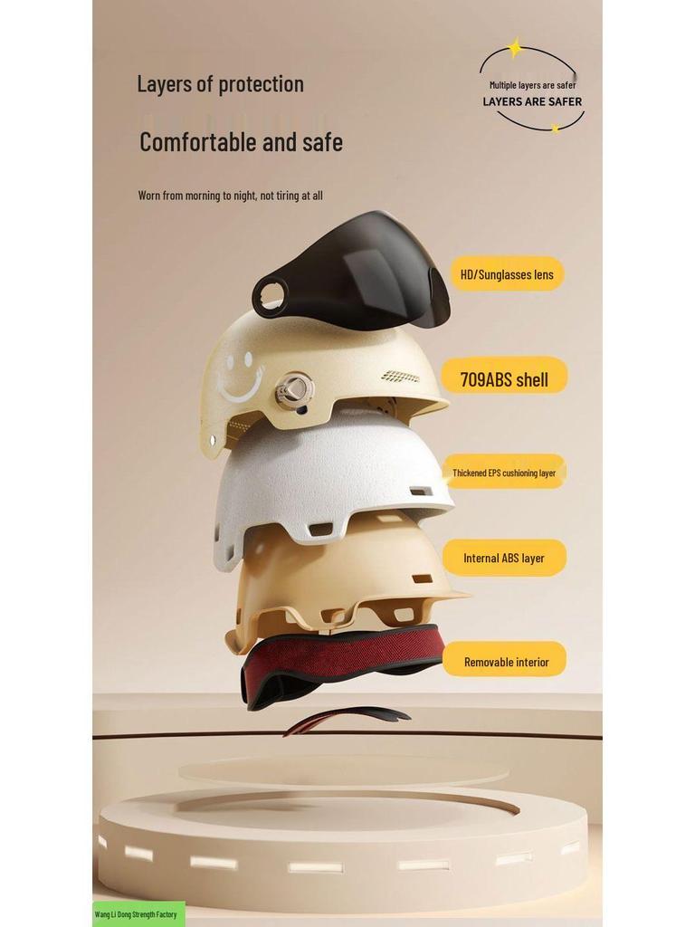 Smiling Face Unisex Summer Motorcycle & Electric Scooter Half Helmet