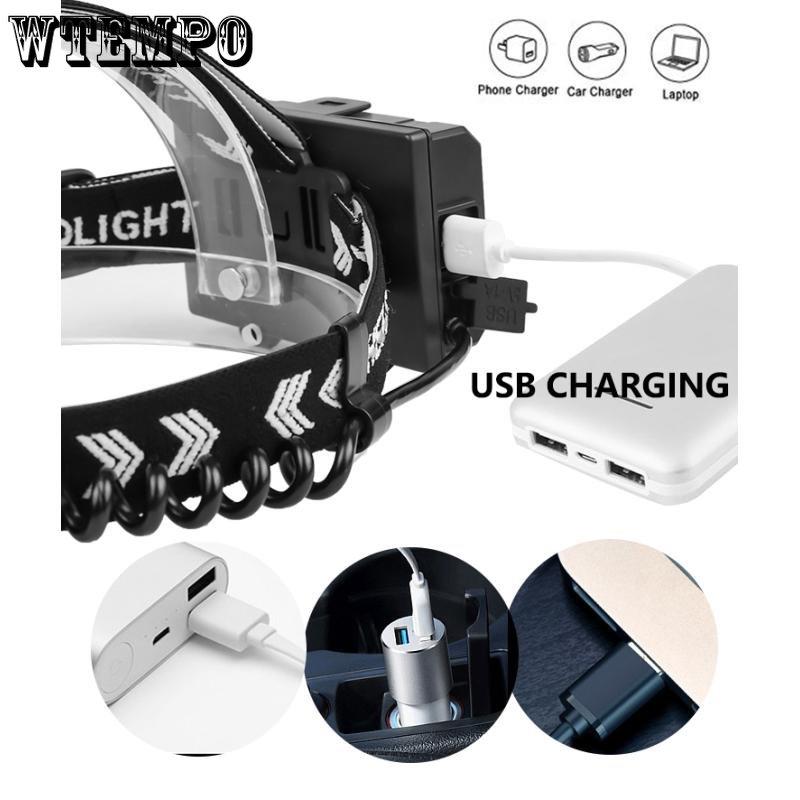 P100 High Power Headlamp Super Bright Remote Sensing Headlight Rechargeable Zoom Flashlight Camping Fishing Miner's Lamp