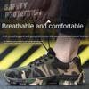 Camouflage Safety Shoes Flying Woven Breathable Penetration Steels Toe Cap Tendon Durable Work Shoes Protective Footwear