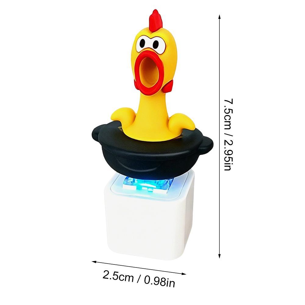 Creative Chicken Fidget Toy Keychain Rechargeable Keychain With Sound & LED Lights Funny Keyboard Clicker Stress Relief Toys