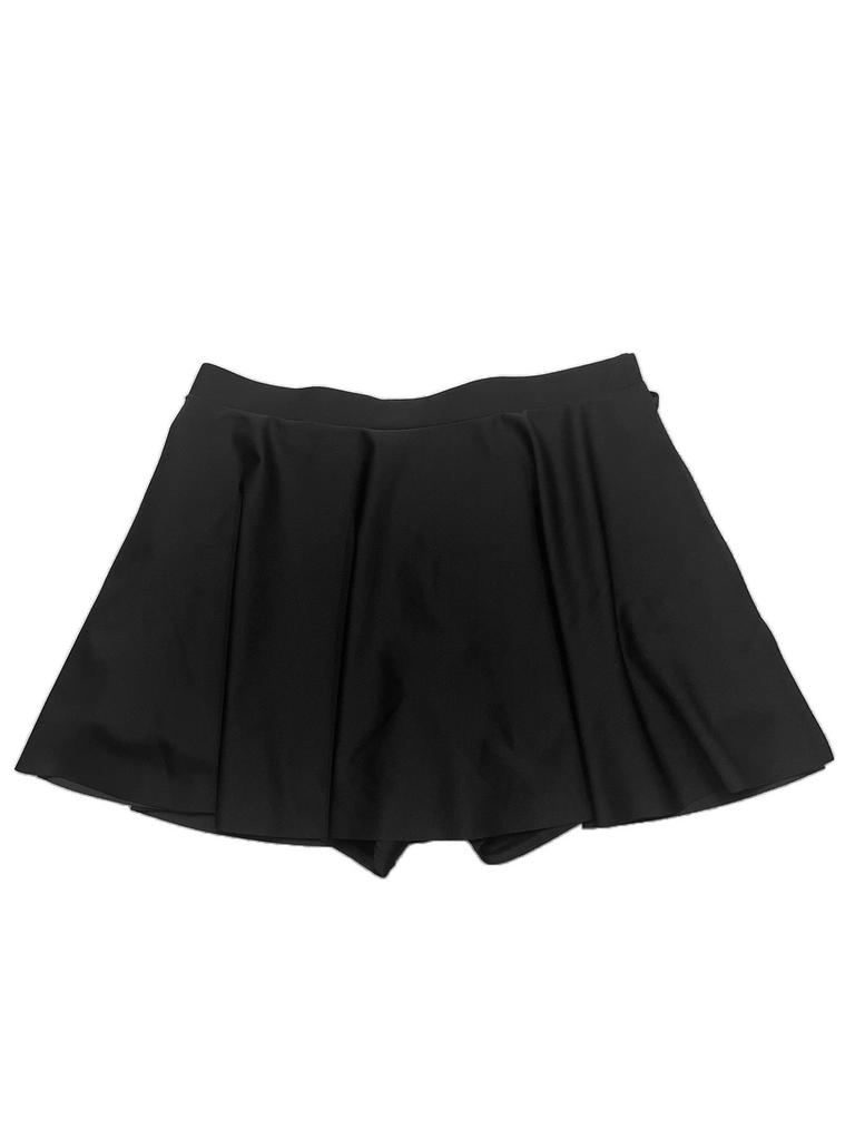 2026 Czarny Kostium Kąpielowy w Stylu Spódnicy Plus Size z Wysokim Stanem, Zachowawcze Szorty Deskorolkowe i Kieszenią