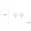 French Retro Style Fashion Advanced Feeling Imitation Pearl Shell Pendant Flower Earrings For Women