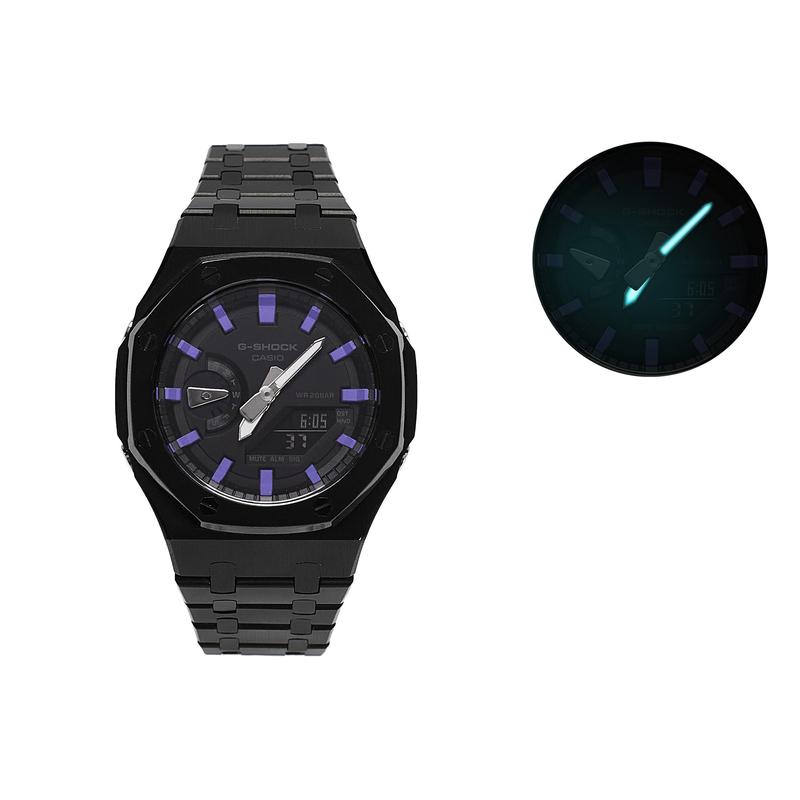 Casio Customized Watch Modified Series 811 Manufacturing Farmhouse Oak GA-2100-1A1 modified-Purple Ink Black Warrior Wate GA-2100-1A1PR