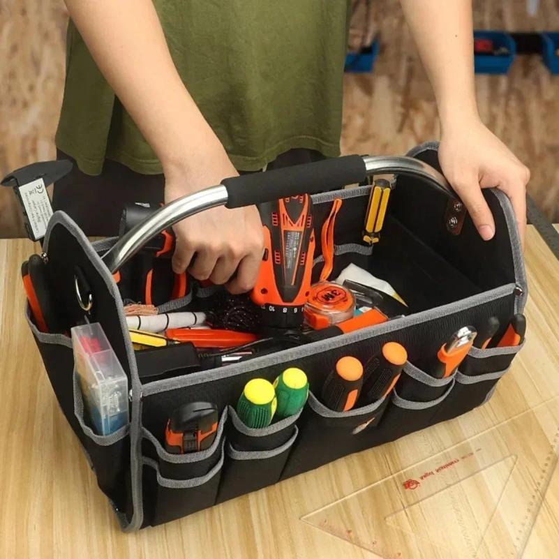 Handheld steel pipe bag folding tool kit, hardware storage, auto repair Oxford cloth wear-resistant tool kit