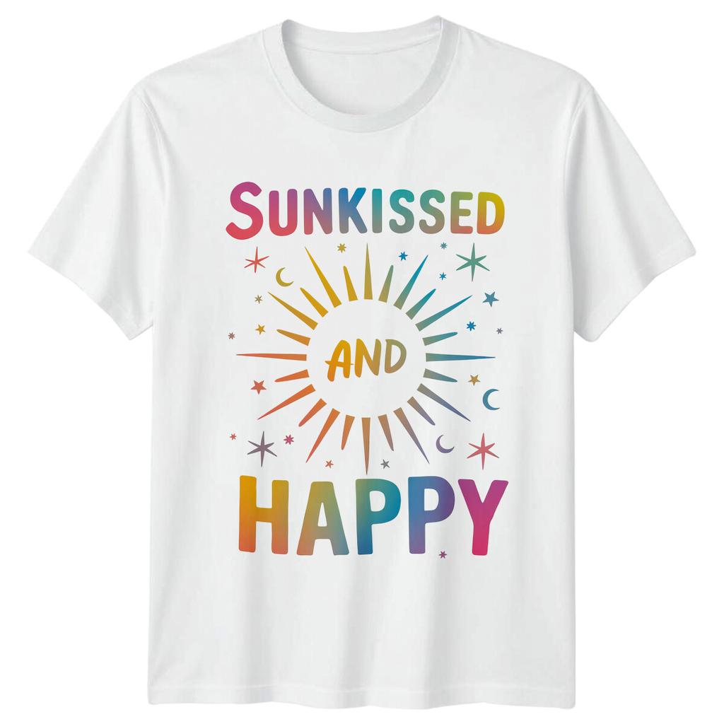 SunKissed And Happy Unisexs TShirt Unisexs Tee Graphic Unisex Fashion Top
