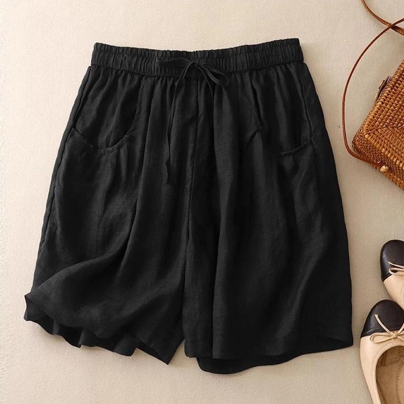 Summer high-waist sports shorts loose casual elastic waist pants