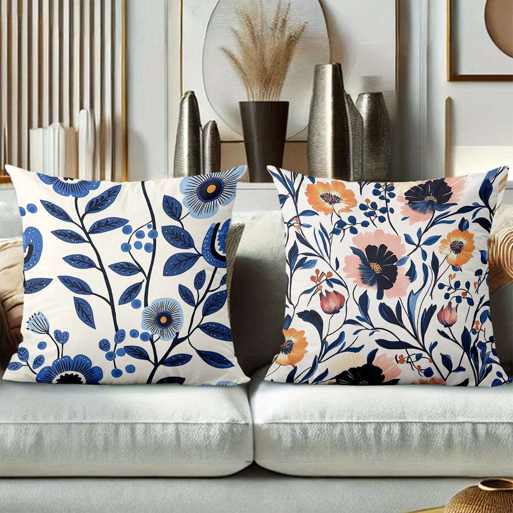 Floral Patterned Throw Pillows For Home Decor Polyester Pillowcase, Sofa Decorative Cushion Cov Headboard Pillow