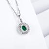 100% 925 srebro 18k pozłacane diamentowe szmaragdowe wisiorek naszyjniki dla kobiet szlachetny naszyjnik z kamieniami szlachetnymi