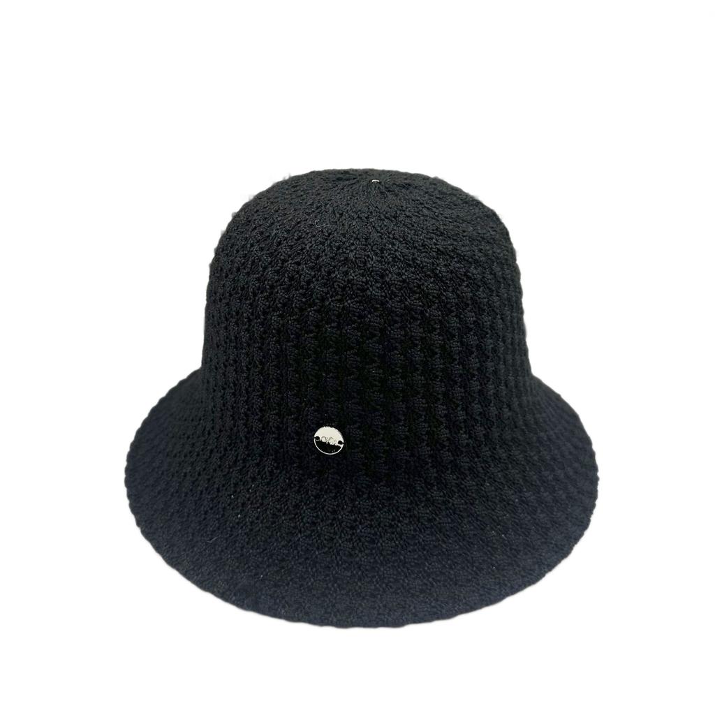 New Hollow Knitted Bucket Hat Women's Summer Sunscreen Visor Hat Showing Face Small Bucket Hat Basin Hat
