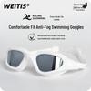 Professional Anti-Fog Adult Swim Goggles & Cap Set with High-Definition Silicone Lens