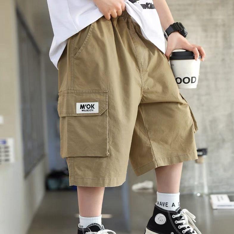 

Мужские шорты для детского труда на лето Летние стили Шорты для мальчиков на каждый день Тренд на брюки длиной пять четвертей 160 хаки