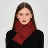 WTEMPO Autumn Winter Water-proof Scarves Couple Neck Protection Warm Cold-proof Windproof Cross Scarves Solid Color Elegant Soft Thick Casual Scarves