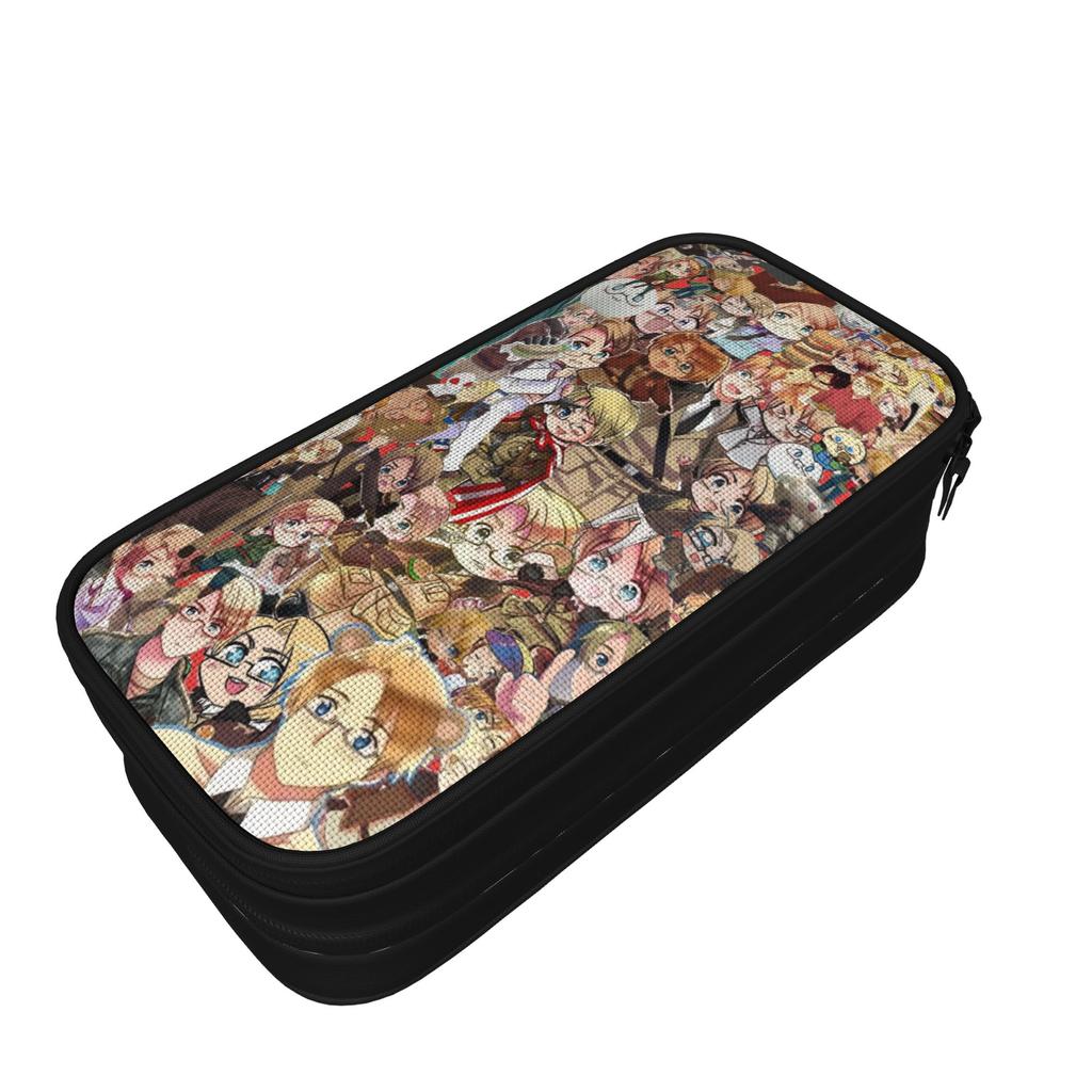 Hetalias Axis Powers Pencil Case Double Layer Large-capacity Kids  Pencil Box Suprise Gift
