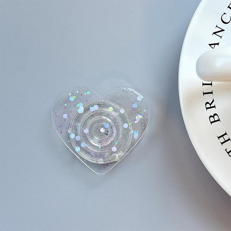 Sequin Glitter Love Magnetic Paste Mobile Phone Airbag Bracket Heart Ring Niche Girl Decoration