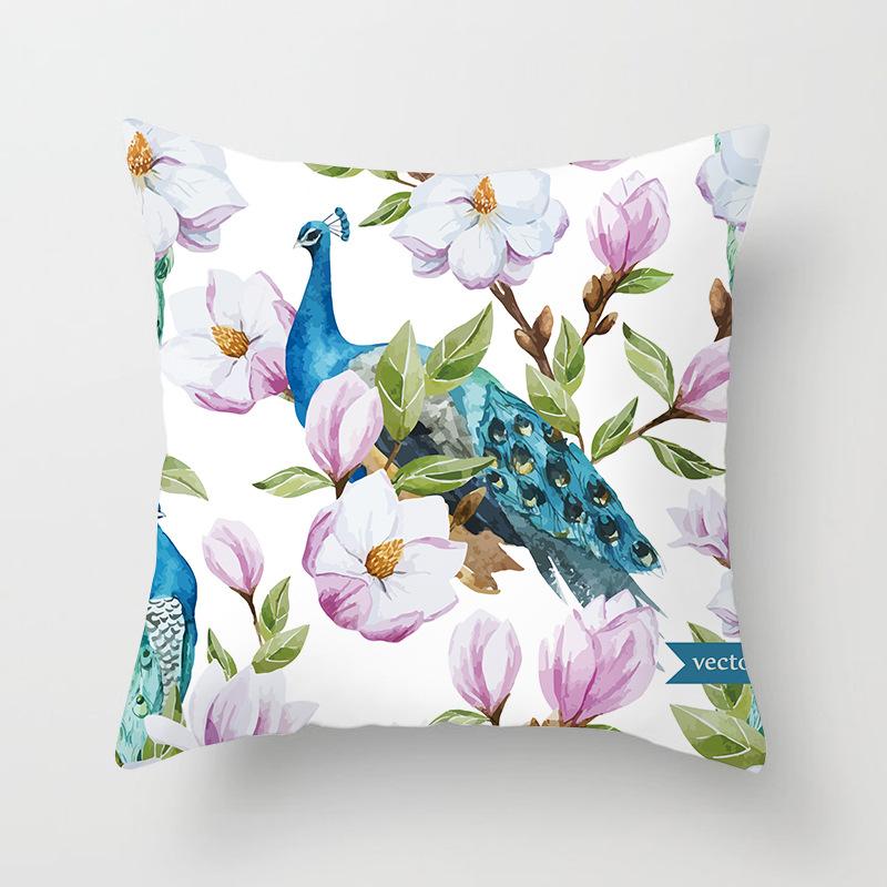 New Chinese Style Classical Peacock Feather Pattern Pillowcase Car Bedroom Living Room Cushion New Chinese Style