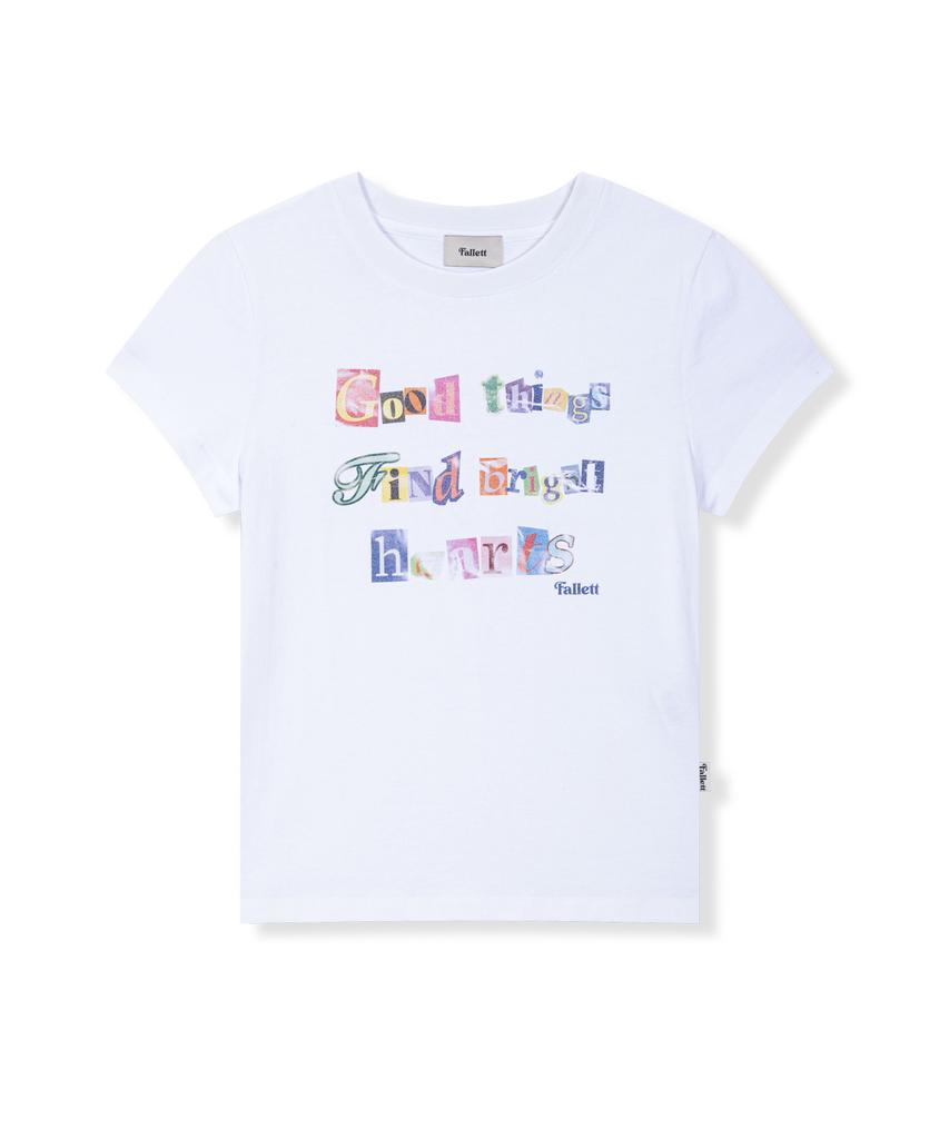 FALLETT Alphabet Collage T-Shirt White