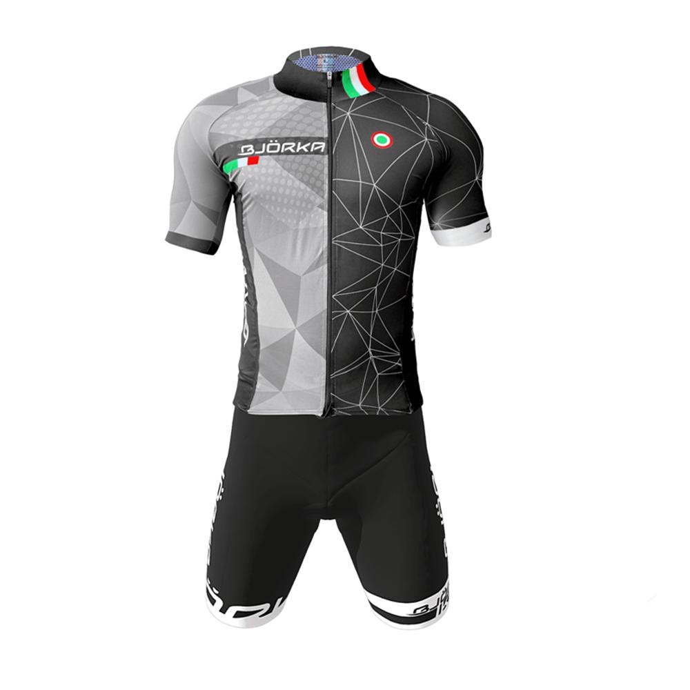 2026 Bjorka Summer Cycling Sets Men's Short Sleeve Jerseys and Gel Pad Bib Shorts for Long Time Riding Clothing Ciclismo Maillot