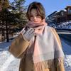 Atmosphere pure wool plaid scarf retro men and women couples high-grade thickened winter warm scarf