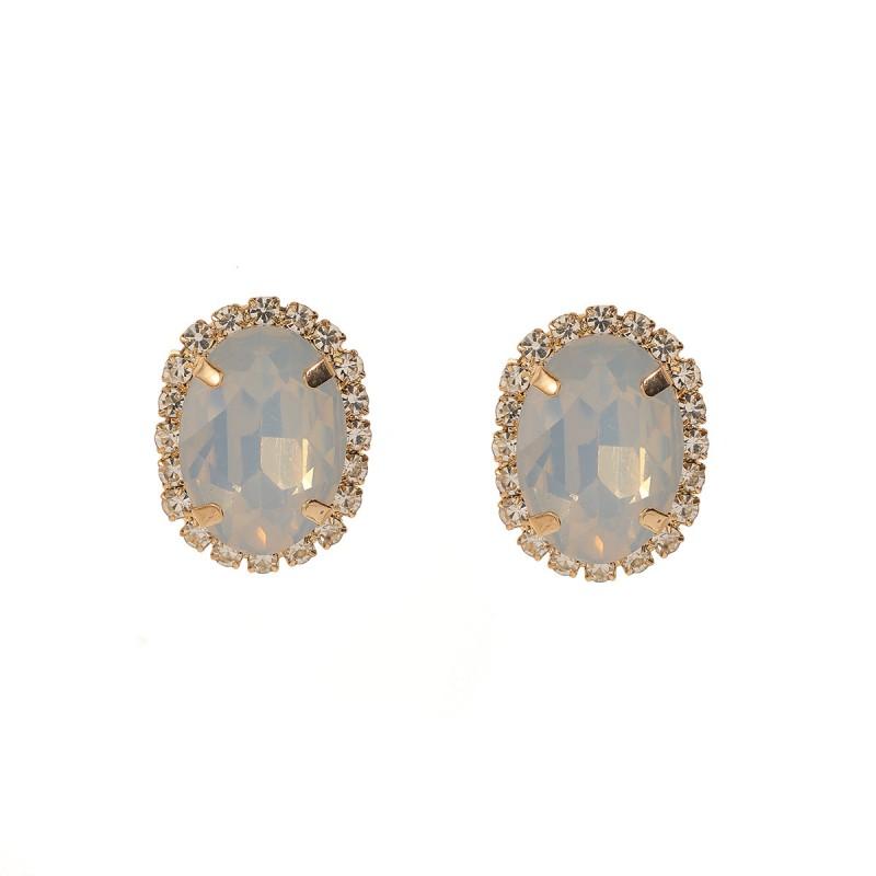 Oversized Geometric Stud Earrings With Full Rhinestone Embellishment Trendy Minimalist Statement Jewelry Women