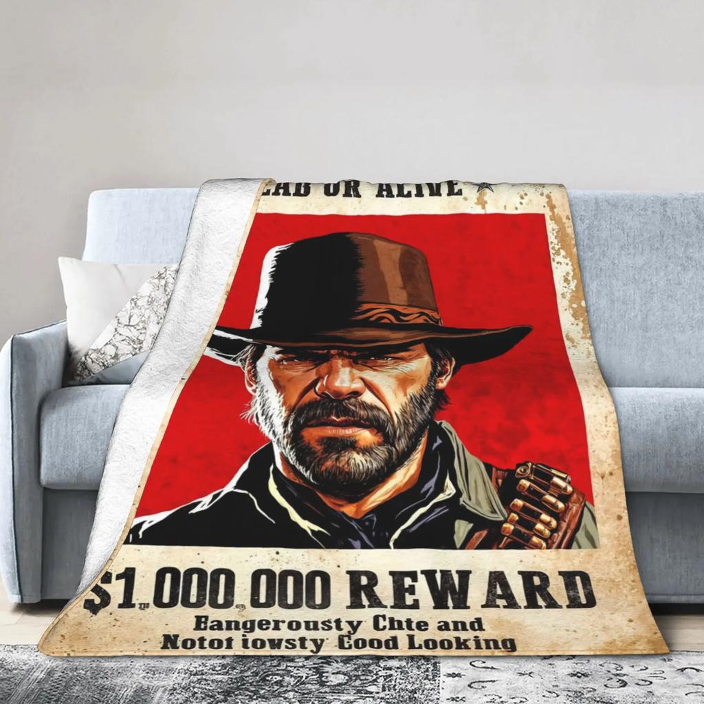 Arthur Morgan RDR Video Game Flannel Blanket Super Soft Winter Bedding Throw for Boys Girls Outdoor Fun Bedspread Cover