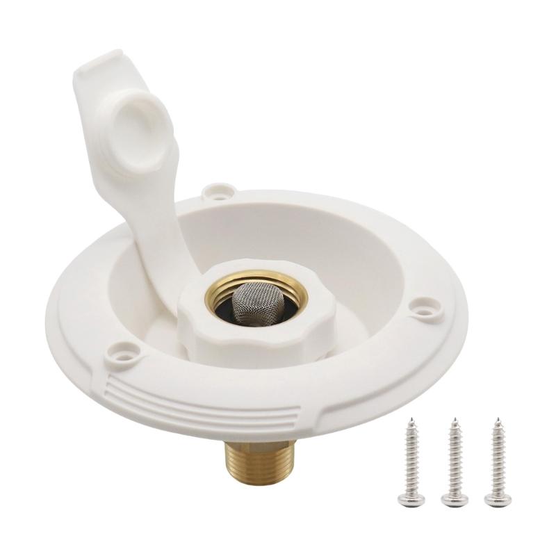 

Easy Install RVs Water Filler Port with Check Valves Brass Construction Universal For Campers And Travel Trailers 1
