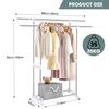 Portant à Vêtements avec Roulettes - Métal - Blanc - Adulte - 88 à 150 cm