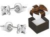 Silver Earrings With Zirconia Squares 3Mm Small Women's Studs Silver 925