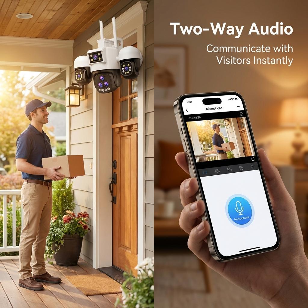 OKAM Security Camera 20X ZOOM HD 30MP WIFI Camera Outdoor Waterproof PTZ Motion Detection Night Vision Two-Way Intercom IP CCTV