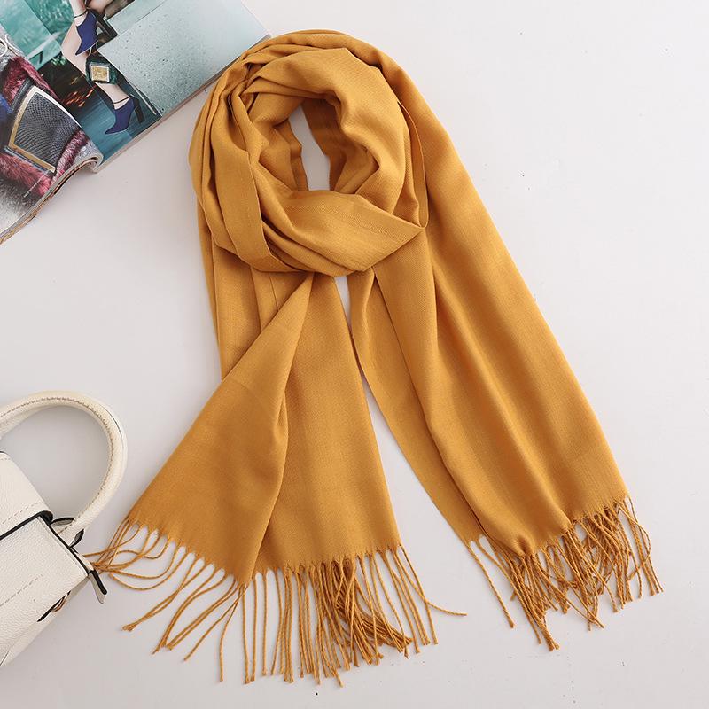 Annual Meeting Cashmere Feel Scarf: Lightweight 100g Solid Color Gift for Men & Women - Autumn/Winter Warm Shawl