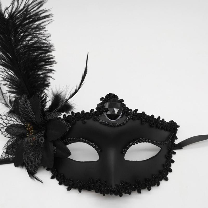 Costume Lady Mask Feather Sexy Halloween Mask Masquerade Half Face Mask Sexy Carnival Mask Ball Party Performance Mask
