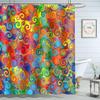 Colorful Circle Art Rainbow Shower Curtains Bathroom Curtain Waterproof with Hooks 72x72 Inch for Men Women Boys Girls