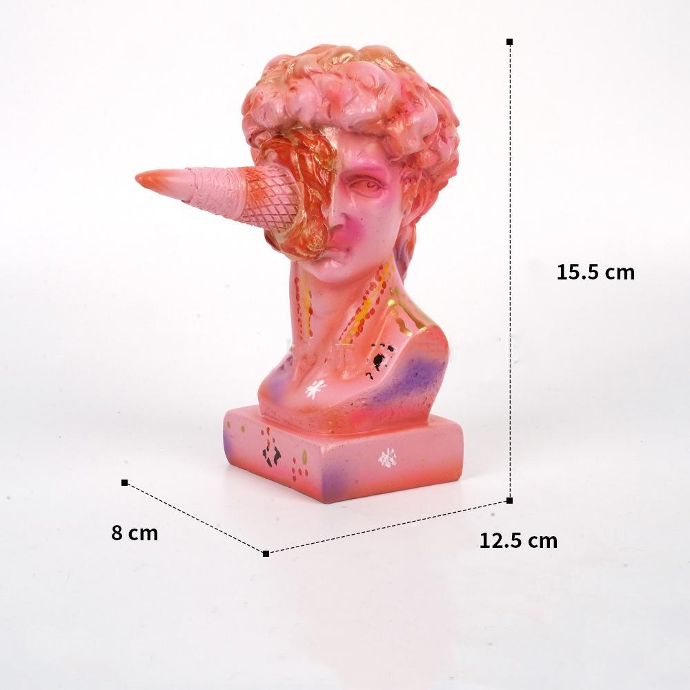 

Colored David Abstract Figure Sculpture Nude Sculpture Ice Cream David Resin Handicraft Decorative Figurines Home Decoration