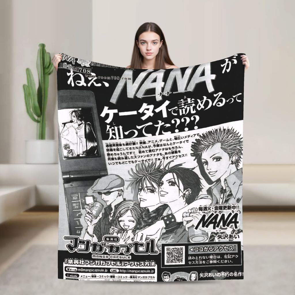 Warm Blanket Travel Nana Osaki Manga Panel collage Throw Blanket  Flannel Bedspread For Couch Chair Fluffy Sofa Bed Cover