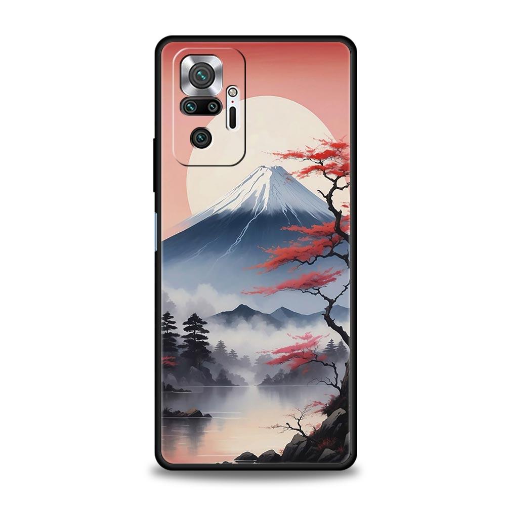 Japan Mount Fuji Painting Cherry Blossom Phone Case For Xiaomi Redmi Note 14 13 5G 10 11 12 Pro Plus 4G 14C 13C 12C 10C Cover