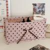 Rectangular Desktop Organizer Heart-Shaped Fabric Storage Box Polka Dot Storage Basket Office Home