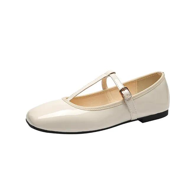 

Лакированные кожаные туфли Мэри Джейн с Т-образным ремешком, женские блестящие винтажные лоферы на плоской подошве, женские мягкие элегантные черные туфли с квадратным носком 42