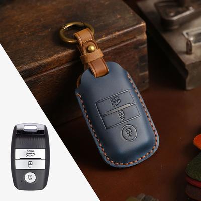 Genuine Leather Remote Car Key Cover Case for KIA K5 Rio Cerato 3 Sorento XM FL Optima KX K4 Rio GTLine 2021 Keyring Protection