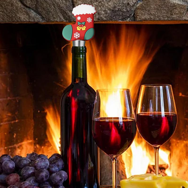 Bouchon de Bouteille de Vin de Noël Bouchon Supérieur de Bouteille de Vin Couvercles de Vin Bouchon de Bouteille de Bière Bouchons de Bouteille de Vin Pour Tous les Types de Bouteilles