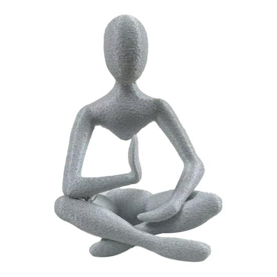 

Абстрактная статуэтка мыслителя Сидящая фигура в медитации Настольная фигурка философа для украшения дома, книжной полки, шкафа A