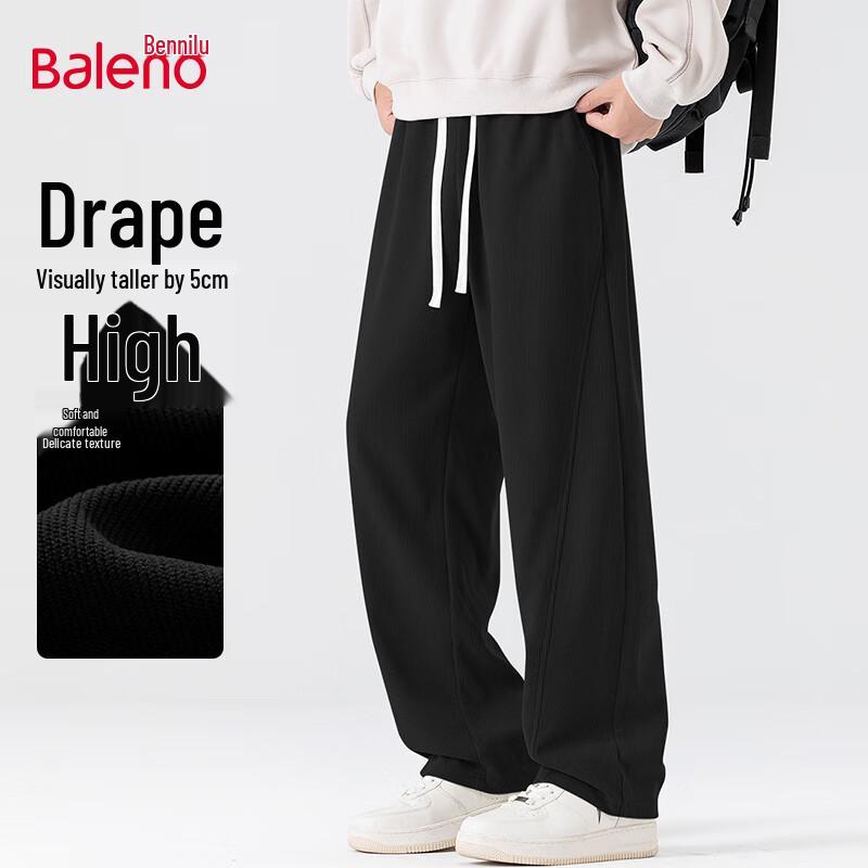 Baleno Men's Chenille Straight-Leg Casual Trousers