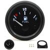 Automotive Fuel Gauge with 12V Operation White LED Lighting and Black Rim Designed for tallation on Car trument Panels